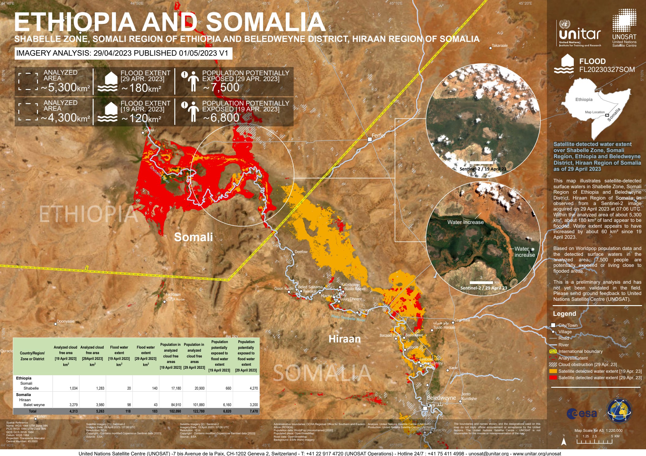 Satellite Detected Water Extent Over Shabelle Zone Somali Region